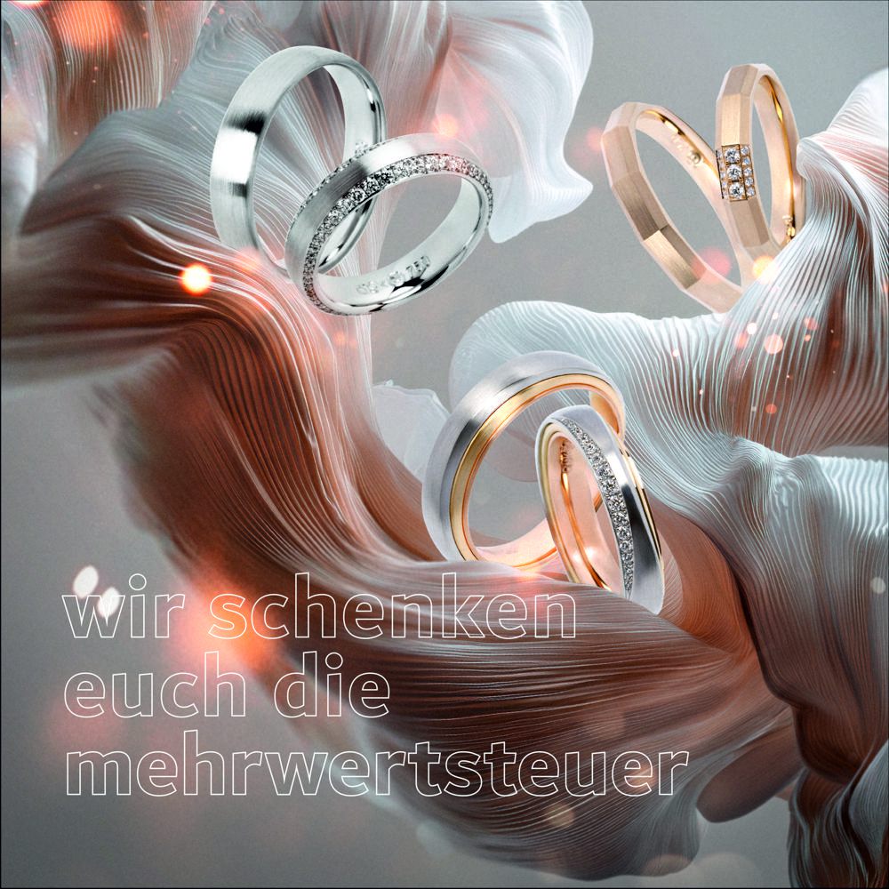 Trauringe aus 950/- Platin und 750/- Gold mit Brillanten Exklusiv von Juwelier Schumacher in Stuttgart