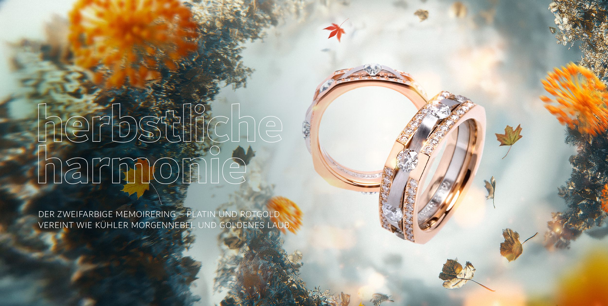 Ring aus 950/- Platin und 750/- Gold mit Brillanten Exklusiv von Juwelier Schumacher in Stuttgart