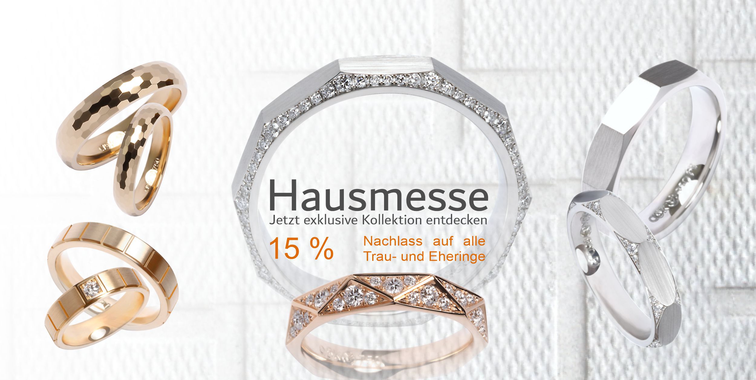 Exklusive Trauringe und 15 Prozent Aktion mit Facetten aus der Trauringmanufaktur Stuttgart Juwelier Schumacher die Meistergoldschmiede