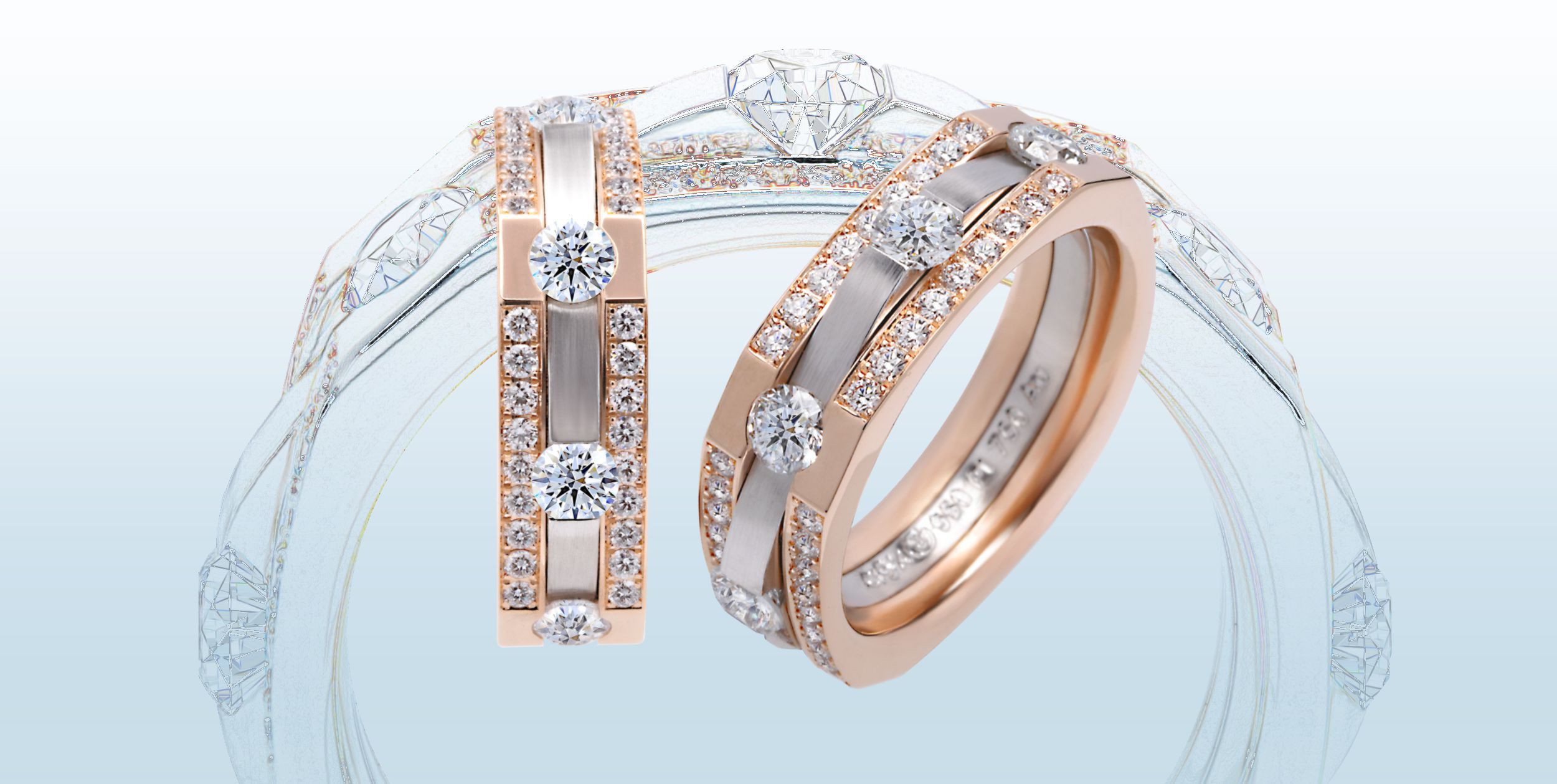Ring aus 950/- Platin und 750/- Gold mit Brillanten Exklusiv von Juwelier Schumacher in Stuttgart
