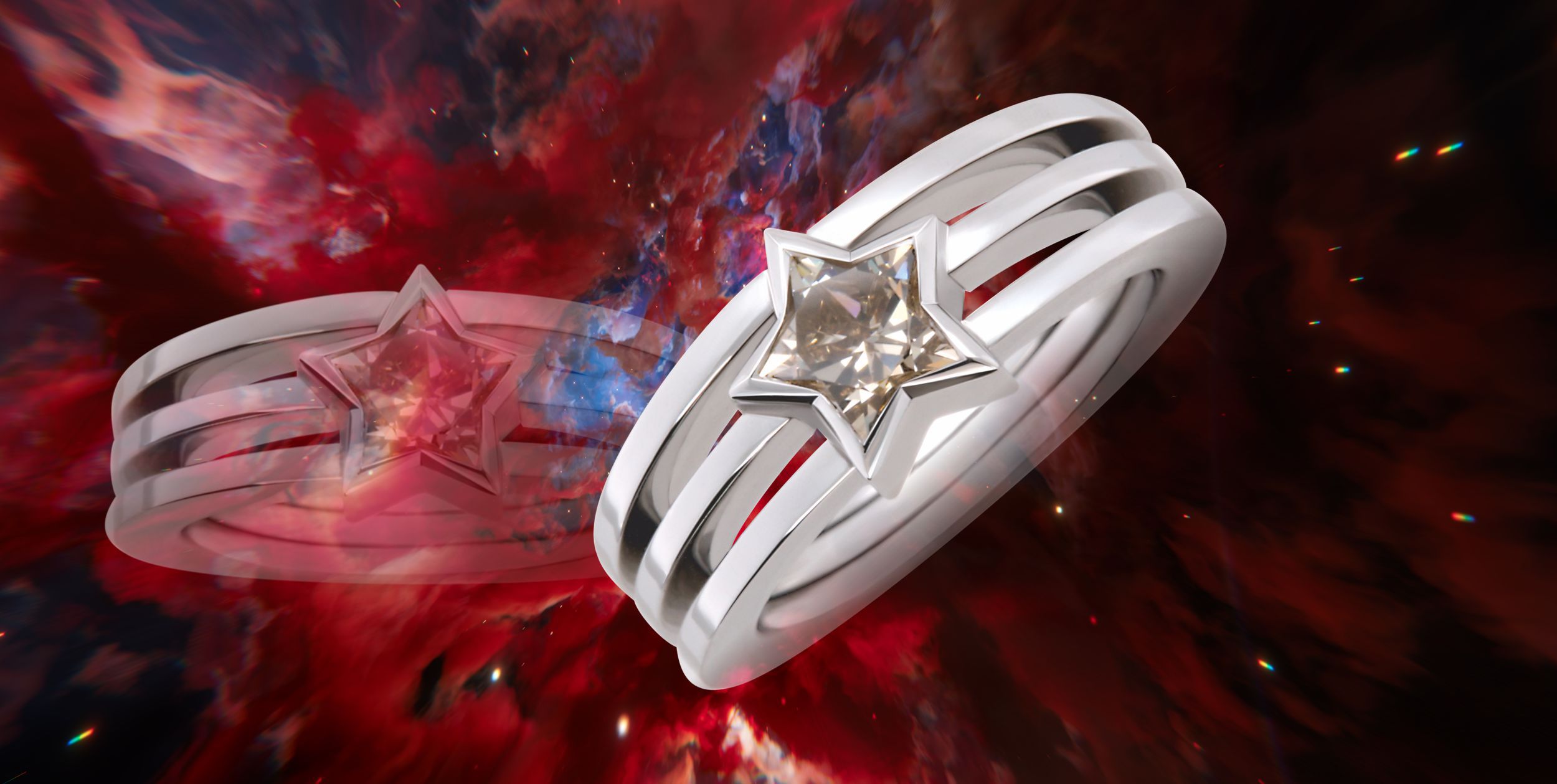 Exklusiver Unikat Ring aus 950 Platin  mit Cognac SterndiamantSchmuckmanufaktur Juwelier Schumacher die Meistergoldschmiede in Stuttgart
