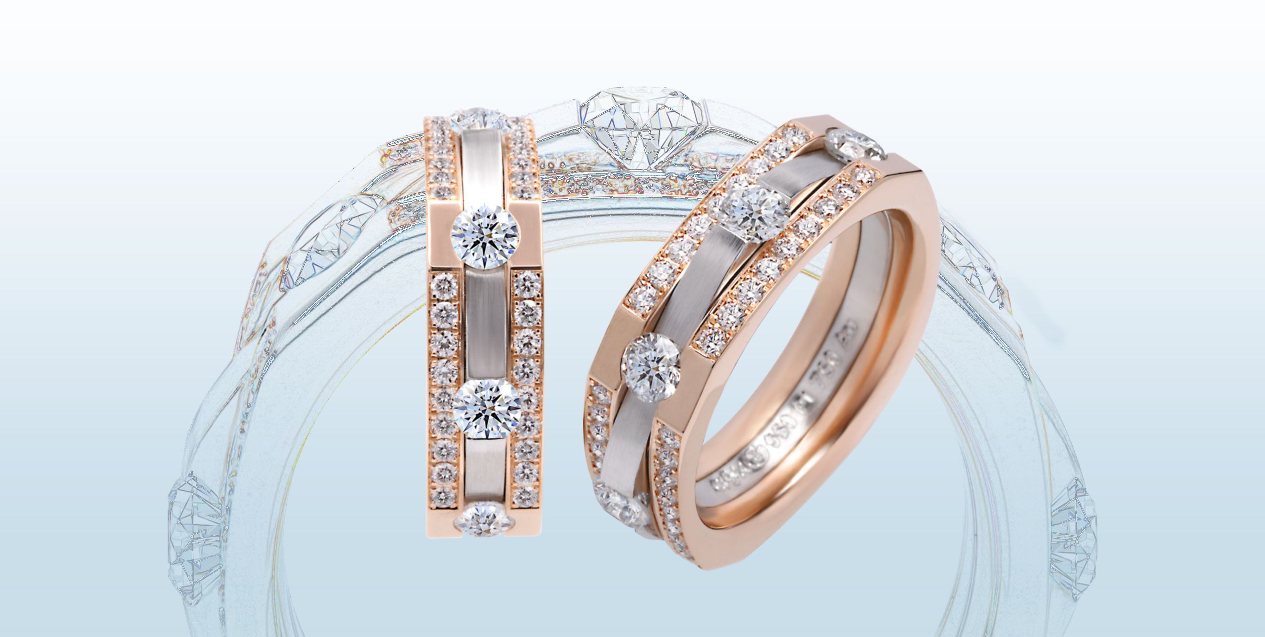 Ring aus 950/- Platin und 750/- Gold mit Brillanten Exklusiv von Juwelier Schumacher in Stuttgart