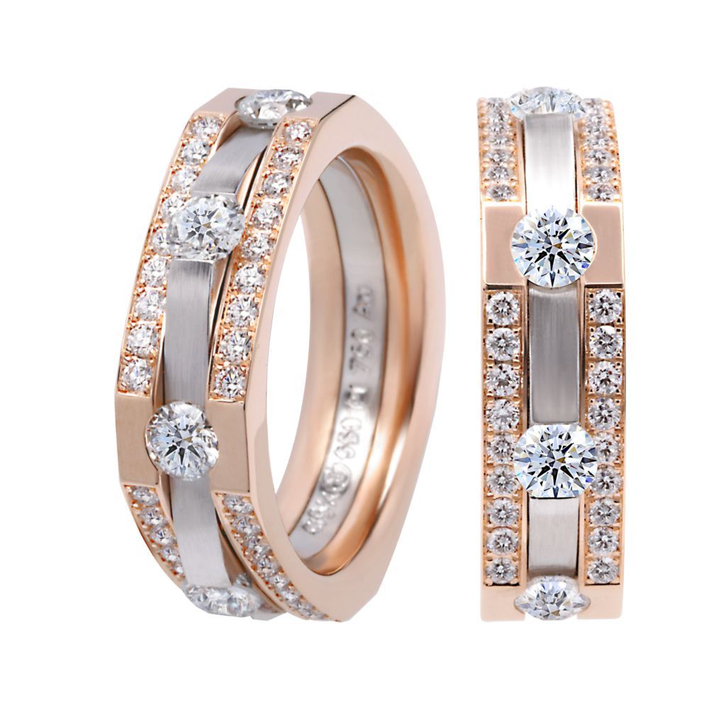 Ring aus 950/- Platin und 750/- Gold mit Brillanten Exklusiv von Juwelier Schumacher in Stuttgart
